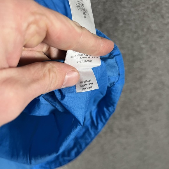 Patagonia Jacket Mens Large Blue Houdini Nylon Hooded Windbreaker Lightweight - Picture 8 of 11